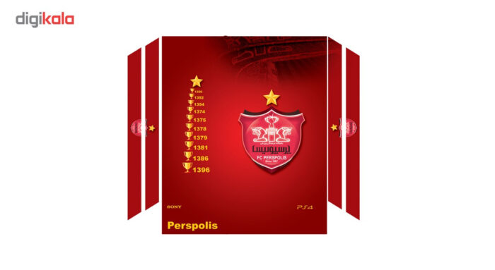 برچسب افقی پلی استیشن 4 فت گراسیپا طرح Red 2