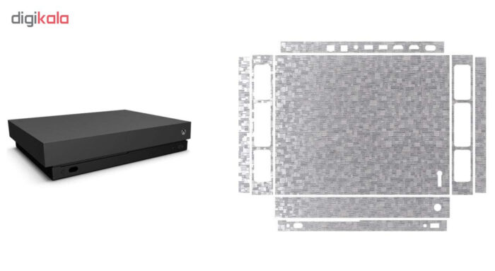 برچسب پوششی ماهوت مدل Silver Silicon Texture مناسب کنسول بازی Xbox One X
