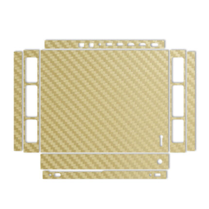برچسب پوششی مدل Gold Carbon-fiber Texture مناسب برای کنسول بازی Xbox One X